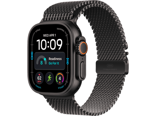 Apple Watch Ultra 4 (2026), GPS+CEL, 49mm, Caja de titanio Negro, Correa Titanio Milanese Loop Negra, Talla S, Siri AI