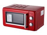 Microondas - ok. OMW 1225 R, 700W, 6 Niveles de Potencia, 20l, Función Descongelar, Control Mecánico, Rojo