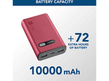 Powerbank - CellularLine FAST, 10000 mAh, 20W, USB-C, Rojo
