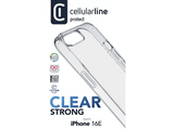 Funda móvil - CellularLine CLEAR STRONG, Apple, Para iPhone 16e, Transparente