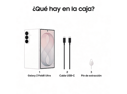 Móvil - Samsung Galaxy Z Fold8 Ultra, Blanco, 256 GB, 12 GB RAM, 8