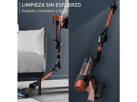 Aspirador escoba - Rowenta X Force Flex 10.80 RH7A73, Potencia succión 120 AW, 300 W, 60 min autonomía, Accesorios, Especial mascotas, Naranja