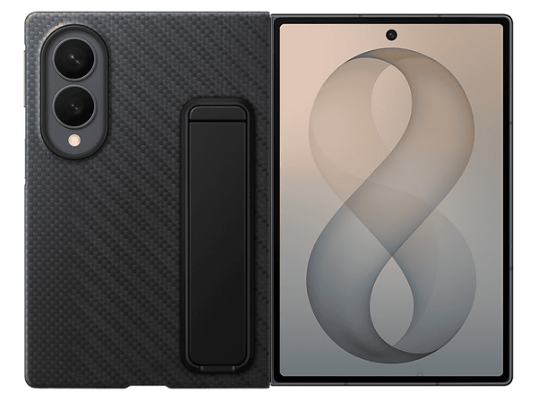 Funda móvil - Samsung Carbon Standing Case, Para Galaxy Z Fold8, Con soporte, Negra