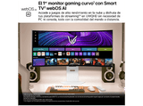 Monitor gaming - LG 39GX90SA-W, 39 WQHD 4K, 240 Hz, 0.03 ms, OLED curvo 800R, AMD FreeSync™, USB-C, Altavoces integrados, Altura ajustable, Blanco