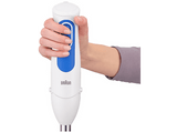 Batidora de mano - Braun Minipimer MultiQuick 3 MQ3035WH Sauce, 700W, Vaso de 0.6 l, PowerBell Plus, 2 Velocidades, 2 accesorios+Picadora, Blanco