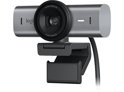 Webcam - Logitech MX Brio, Ultra HD 4K, Corrección de iluminación automática, Autoencuadre, Micrófonos/reducción de ruido, Tapa de privacidad, Negro