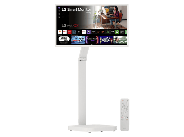Monitor - LG Smart Monitor Swing 32SR50FAW-W, 32" Full-HD, 60 Hz, 5 ms, IPS, Altavoces incorporados, Blanco