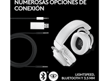 Auriculares gaming - Logitech G Pro X 2, Inalámbrico, Bluetooth, Transductor de grafeno, 7.1 DTS, PC/PlayStation/Nintendo, Blanco
