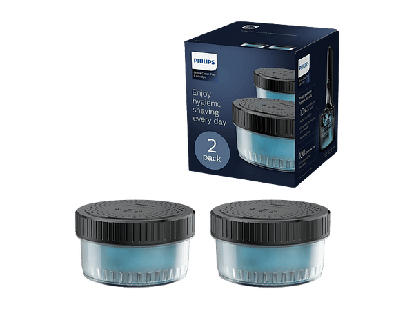 Accesorio afeitadora - Philips CC12/50, Pack 2 Cartuchos, Limpieza Rápida, Sin Alcohol, 6 Meses, 10x Más Limpio, Compatible S5000, S7000, S9000, i9000