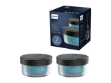 Accesorio afeitadora - Philips CC12/50, Pack 2 Cartuchos, Limpieza Rápida, Sin Alcohol, 6 Meses, 10x Más Limpio, Compatible S5000, S7000, S9000, i9000