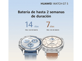 Smartwatch - Huawei Watch GT5 46 mm, Llamadas BT, Respuesta con teclado, 14 días de batería, Compatible iOS/Andorid, Correa Fluoroelastómero Negro