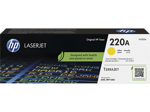 Tóner - HP LaserJet 220A Amarillo, Alto rendimiento, Hasta 1800 páginas, HP TerraJet, Amarillo