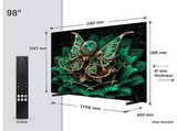 TV QD-Mini LED 98 - TCL 98C7K, UHD 4K, AiPQ Pro, Smart TV, DVB-T2 (H.265), Negro