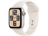 Apple Watch SE (2024), GPS, 40 mm, Caja de aluminio Blanco estrella, Vidrio delantero Ion-X, Correa deportiva Blanco estrella, Talla M/L