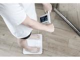 Báscula analizador de fitness - Jata HBAS2501, Peso máx. 180 kg, Pantalla LCD, 8 Sensores Alta Precisión, Memoria para 8 Personas, Blanco