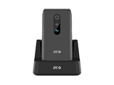 Móvil - SPC Stella 3, 4G, Para mayores, Teclas grandes, Botón SOS, Compatible audífonos, Volumen 103dB, Radio FM, Linterna, Base de carga, Negro