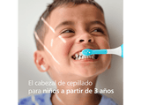 Recambio para cepillo dental - Philips Sonicare For Kids HX6034/90, x4 Cabezales de recambio, Diseñado para niños +3 años