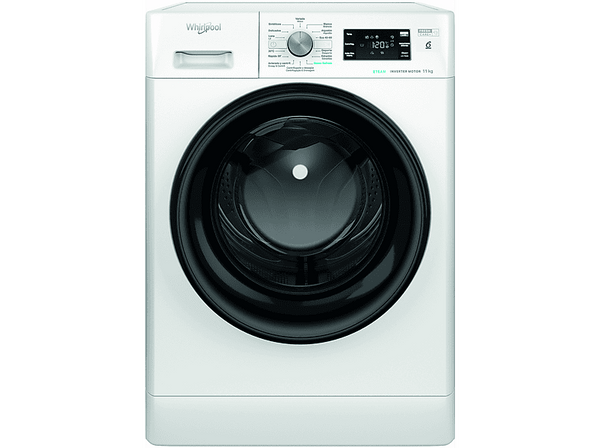 Lavadora carga frontal - Whirlpool FFB11469BVSPT, 11 kg, 1400 rpm, 14 programas, Tecnología 6TH Sense, FreshCare+, Blanco
