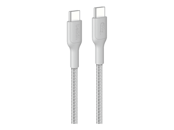 Cable USB - Belkin , CAB024 CAB024, 2m, Universal, USB-C a USB-C, 60W, Blanco