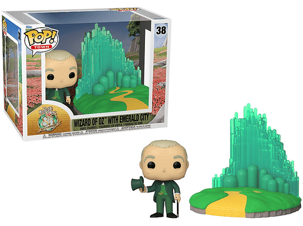 Figura Funko Pop! - Movies: El Mago de Oz 85 Aniversario - El Mago de Oz con Ciudad Esmeralda, Vinilo