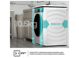Lavadora carga frontal - Hisense WF5I1045BWQ , 10.5 kg, 1400 RPM, 18 programas, Fondo reducido 55.5 cm, Autodosificación, Blanco