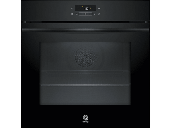 Horno a vapor - Balay 3HD5829N3, Multifunción, Pirolítico, 71 l, Función Freidora de Aire, Control Deslizante, 60 cm, Cristal Negro