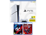 Consola - Sony PS5 Slim Standard, 1 TB SSD, 1 mando, Chasis E, Blanco + Gran Turismo 7 + Marvel's Spider-Man 2