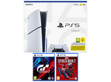 Consola - Sony PS5 Slim Standard, 1 TB SSD, 1 mando, Chasis E, Blanco + Gran Turismo 7 + Marvel's Spider-Man 2