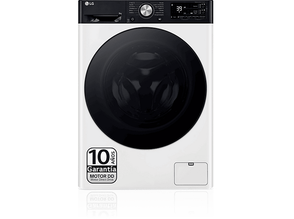 Lavadora carga frontal - LG F4WR7509AGH, Serie 750, 9 kg, 1400 rpm, 14 programas,  AI Direct Drive™, Steam™, Autodosificación, Blanco