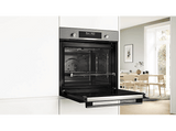 Horno - Bosch HBG579ES3, Serie 6, Multifunción, Pirolítico y Asistente de limpieza con agua, 71 l, 60 cm,  HotAir 3D, Función Air Fry, Inox