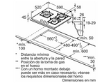 Placa de gas - Balay 3ETG663RB, 3 Zonas, Gas butano, 59 cm, Hierro Fundido, Negro