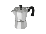 Cafetera tradicional - Jata  Cca3, Aluminio, 3 Tazas, Apto para Vitro, Gas y Eléctrica, Asa Ergonómica, Plata