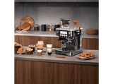 Cafetera express - Cecotec Power Espresso 20 Barista Steel & Grind, 20 Bares, Molinillo integrado, Vaporizador, Doble Thermoblock, 2200 W, Plata