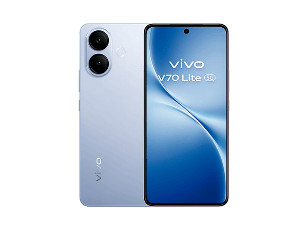 Móvil - vivo V70 LITE, Titanium Blue, 256 GB, 6 GB RAM, 6.77" AMOLED, Dimensity 7400-Turbo, 6500 mAh