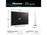 TV QLED 43 - Hisense 43S5Q, Diseño artístico, Modo Arte, Dolby Atmos & DTS X, Blanco