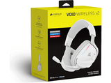 Auriculares gaming - Corsair VOID WIRELESS v2, Circumaurales, Conexión Inalámbrica de 2,4 GHz, Bluetooth, Dolby Atmos® Spatial Audio, Blanco