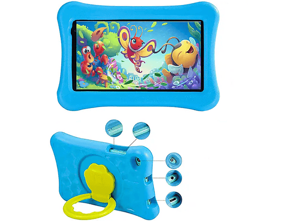 Tablet - DAM K714, Azul, 7 " WSVGA, 2 GB RAM, 32 GB, A133 quad core 1.65GHz, Android, Infantil