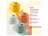 Arrocera - Tefal Multifunción POP, 0.7 L, Hasta 4 raciones,  Tecnología Smart  NFC, Compacta, Bol Antiadherente,  Cesta vaporera, 8 programas, Blanco