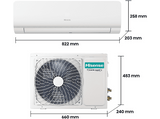Aire acondicionado Split 1 x 1 - Hisense KC35 Smart Clima, 3000 fg/h, Wi Fi, Autolimpieza, Blanco