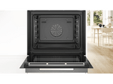 Horno a vapor - Bosch HRG7361B1, Convencional, Limpieza por agua, 71 l, Calor uniforme 4D, asistente  limpieza  EasyClean®, 60 cm, Negro