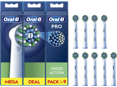 Recambio para cepillo dental - Oral-B Pro CrossAction, Cabezales De Recambio, Pack De 9 Unidades