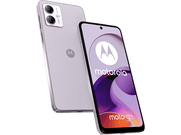Móvil - Motorola g14, Violeta, 256 GB, 8GB RAM, 6.5" LCD FHD+, Unisoc T616, 5000 mAh, Android