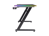 Mesa gaming - Trust GXT710, Iluminación RGB, Cargador Inalámbrico, Negro