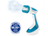 Plancha de vapor vertical - Rowenta Pure Tex DR9530D1, 1700 W, 0.2 l, 90 g/min, Suela cerámica, Azul y Blanco
