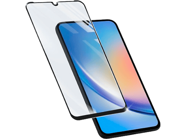 Protector pantalla - CellularLine TEMPGCABGALA24K, Para Samsung Galaxy A24 4G, Vidrio templado, Curvo, Transparente
