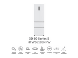 Frigorífico combi - Haier HTW5618ENPW 3D 60 Series 5, No Frost, No Frost, 185 cm, 360l, Wi-Fi, Cajones Direct Access, Blanco