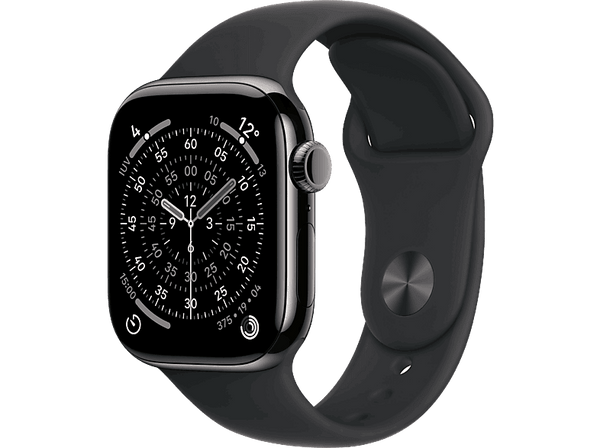 Apple Watch Series 11 (2025), GPS+CEL, 46 mm, Caja de titanio Pizarra, Correa deportiva Negro, S/M, Calidad del sueño, 24h Autonomía