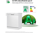 Lavavajillas - LG DF587HHS, 14 servicios, 10 programas, 60 cm, QuadWash™, Tercera Bandeja, ThinQ™, Blanco