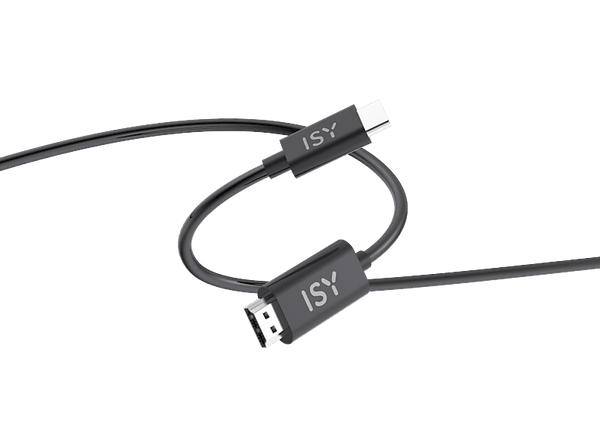 Adaptador USB-C a HDMI - ISY IHD-9101, 3m, 21.6 Gbps, Resolución 4K, Compatibilidad Thunderbolt 3/4, Negro