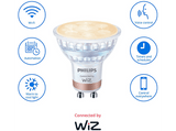 Bombilla inteligente - Philips PHI WFB 50W GU10 GLASS 927-65 TW 2PF/6, Luz blanca fría, Pack 2, Blanco